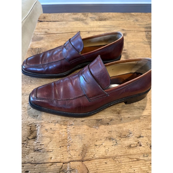 Ermenegildo Zegna Penny Loafer Mens EU10.5/US 11.5 Brown/Burgundy Leather  Shoes main image 4